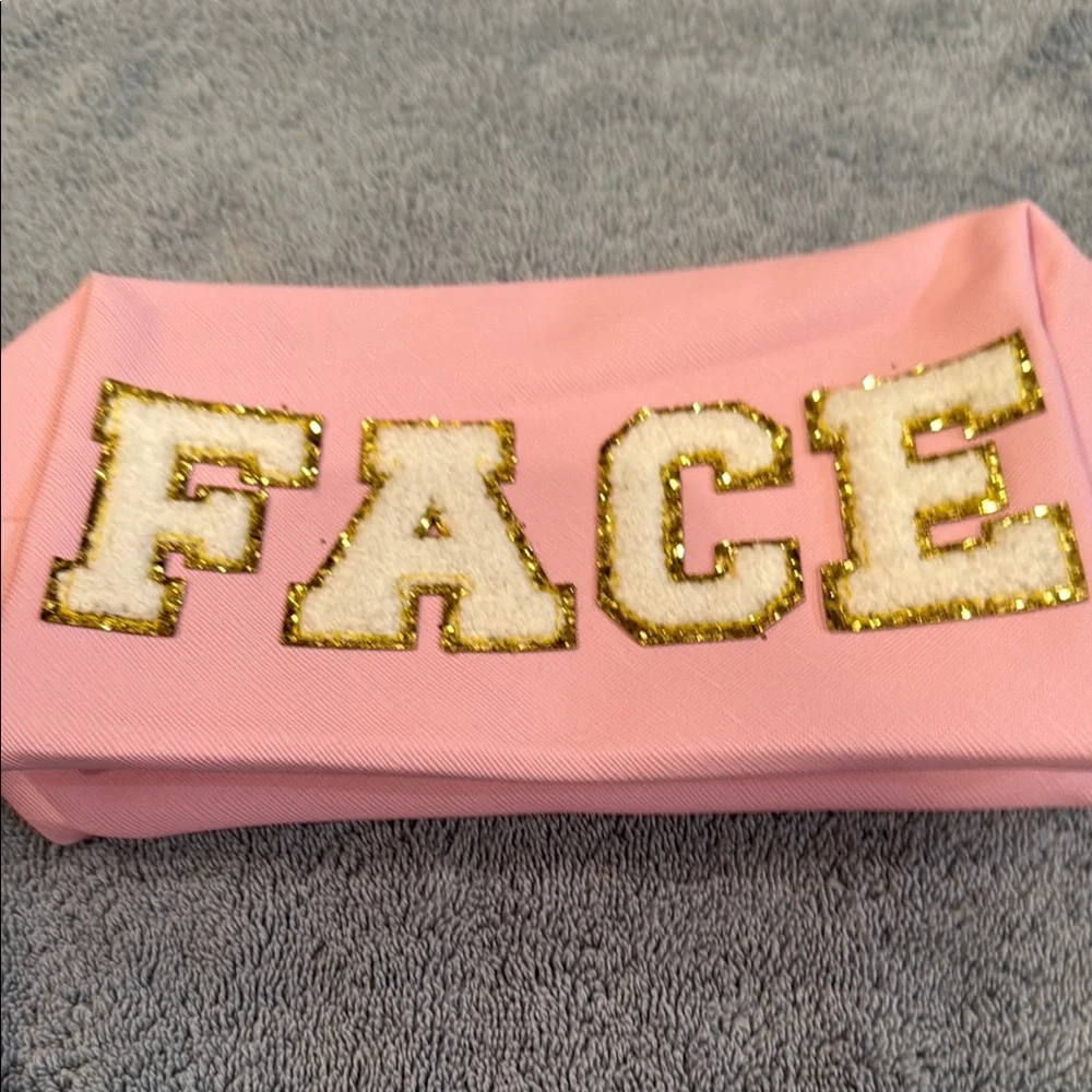 Pastel Lettered Makeup Bag - Pink, Lavender, Cream, Blue, Rose